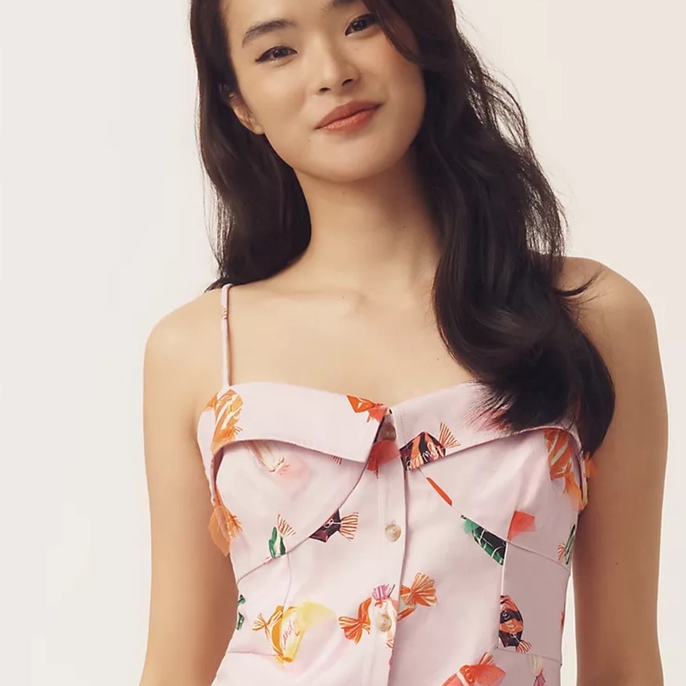 Maeve Candy Printed Buttondown Mini Dress - Picture 11 of 14
